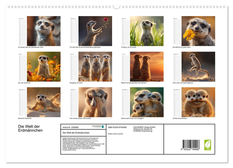 Die Welt der Erdmännchen (CALVENDO Premium Wandkalender 2027)