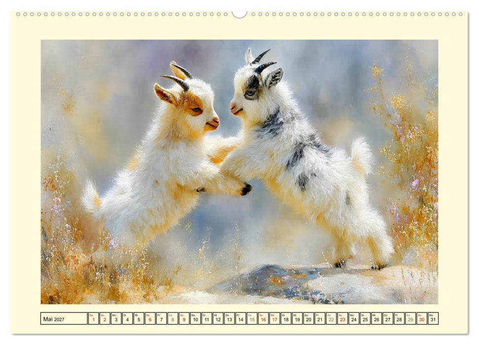 Zwergziegen. Kleine Wirbelwinde im Sonnenschein (CALVENDO Wandkalender 2027)