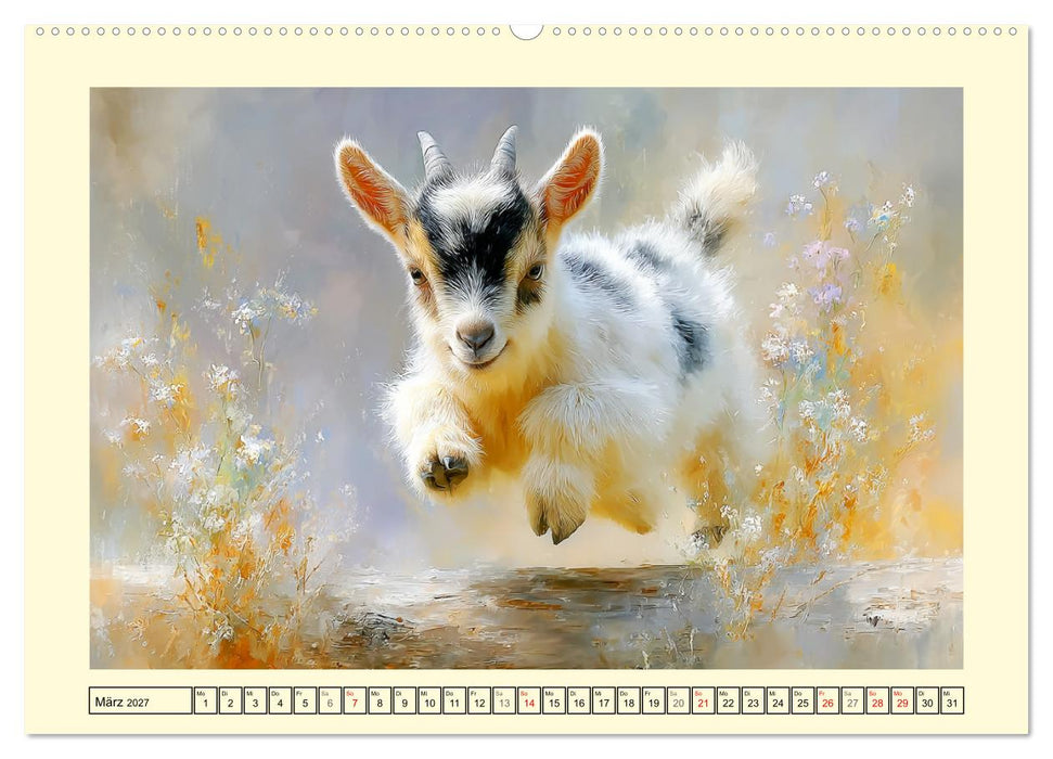 Zwergziegen. Kleine Wirbelwinde im Sonnenschein (CALVENDO Premium Wandkalender 2027)