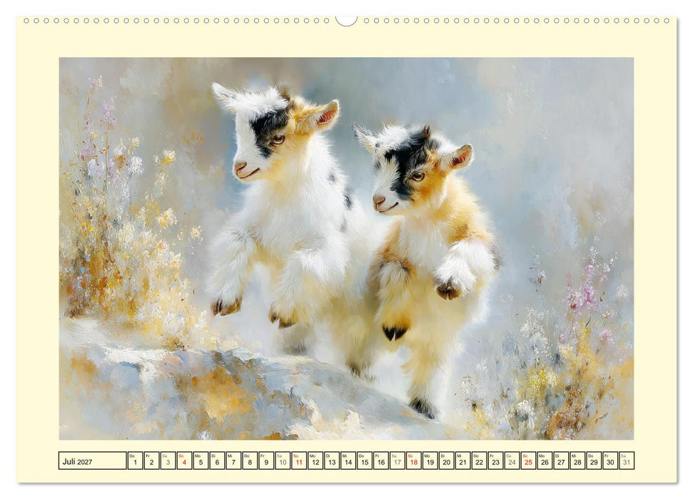 Zwergziegen. Kleine Wirbelwinde im Sonnenschein (CALVENDO Premium Wandkalender 2027)