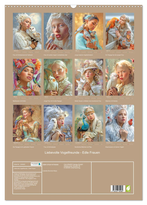 Liebevolle Vogelfreunde - Edle Frauen (CALVENDO Wandkalender 2027)