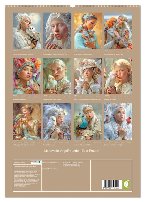 Liebevolle Vogelfreunde - Edle Frauen (CALVENDO Premium Wandkalender 2027)