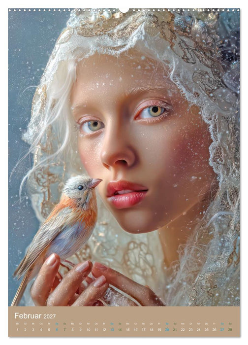 Liebevolle Vogelfreunde - Edle Frauen (CALVENDO Premium Wandkalender 2027)