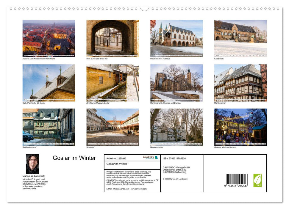 Goslar im Winter (CALVENDO Premium Wandkalender 2027)