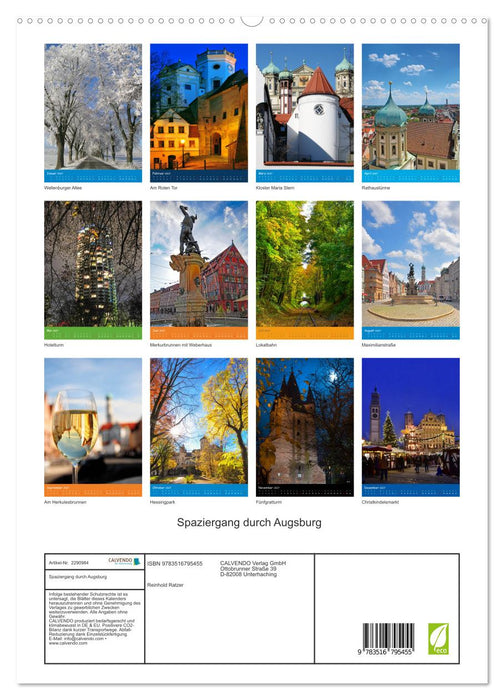 Spaziergang durch Augsburg (CALVENDO Premium Wandkalender 2027)