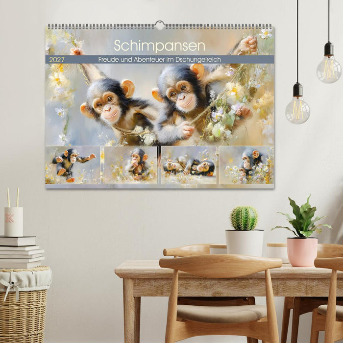 Schimpansen. Freude und Abenteuer im Dschungelreich (CALVENDO Wandkalender 2027)