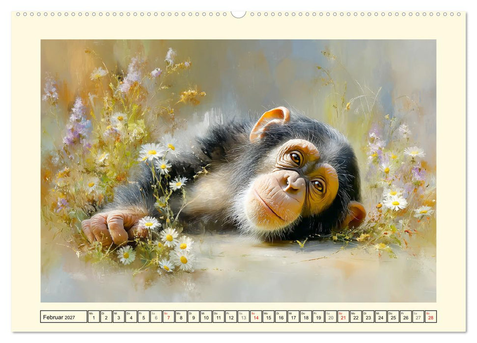 Schimpansen. Freude und Abenteuer im Dschungelreich (CALVENDO Wandkalender 2027)