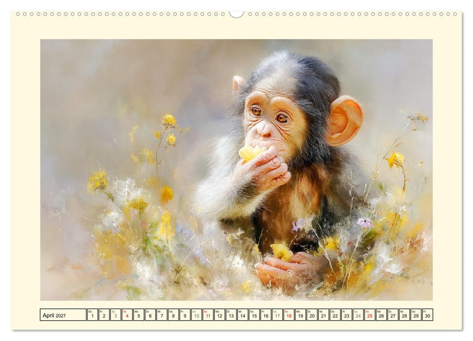 Schimpansen. Freude und Abenteuer im Dschungelreich (CALVENDO Wandkalender 2027)