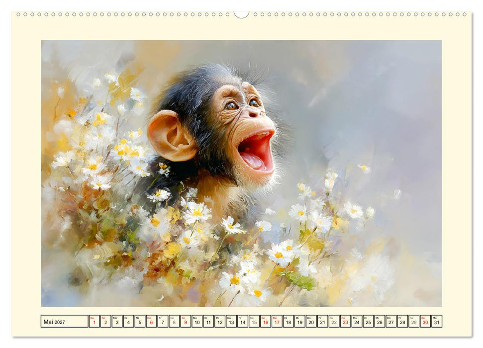 Schimpansen. Freude und Abenteuer im Dschungelreich (CALVENDO Wandkalender 2027)