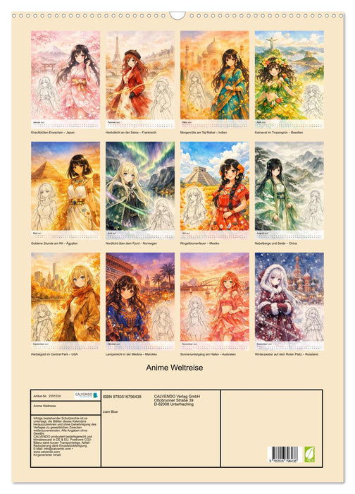 Anime Weltreise (CALVENDO Wandkalender 2027)