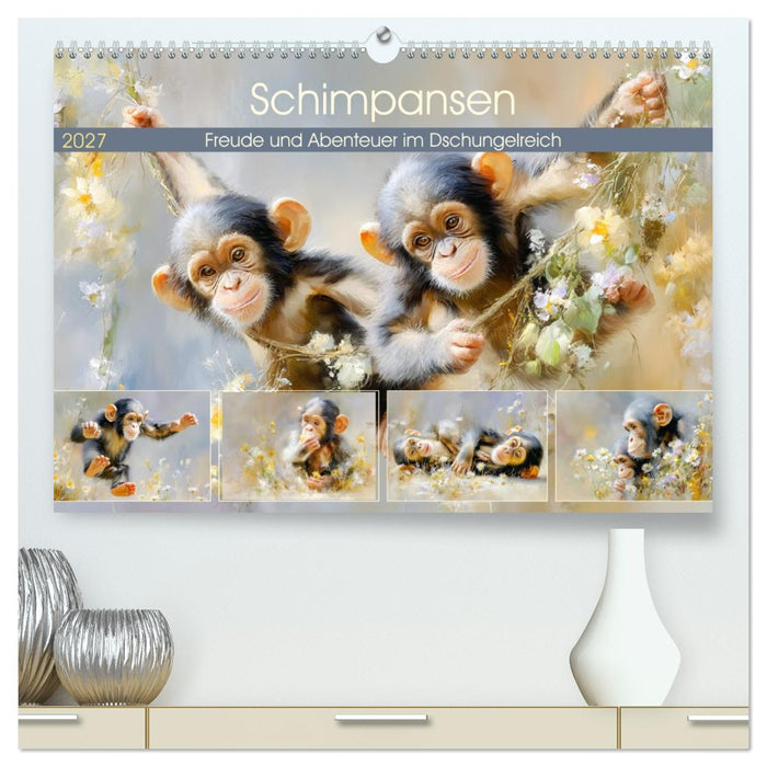 Schimpansen. Freude und Abenteuer im Dschungelreich (CALVENDO Premium Wandkalender 2027)