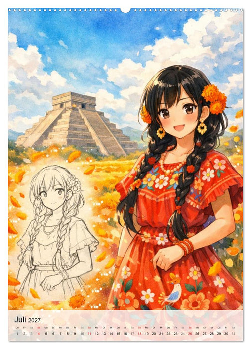 Anime Weltreise (CALVENDO Premium Wandkalender 2027)