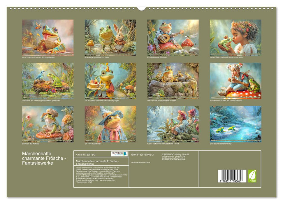 Märchenhafte charmante Frösche - Fantasiewerke (CALVENDO Premium Wandkalender 2027)