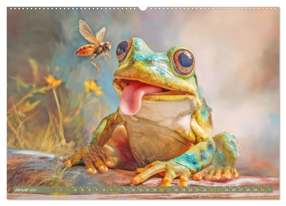Märchenhafte charmante Frösche - Fantasiewerke (CALVENDO Premium Wandkalender 2027)