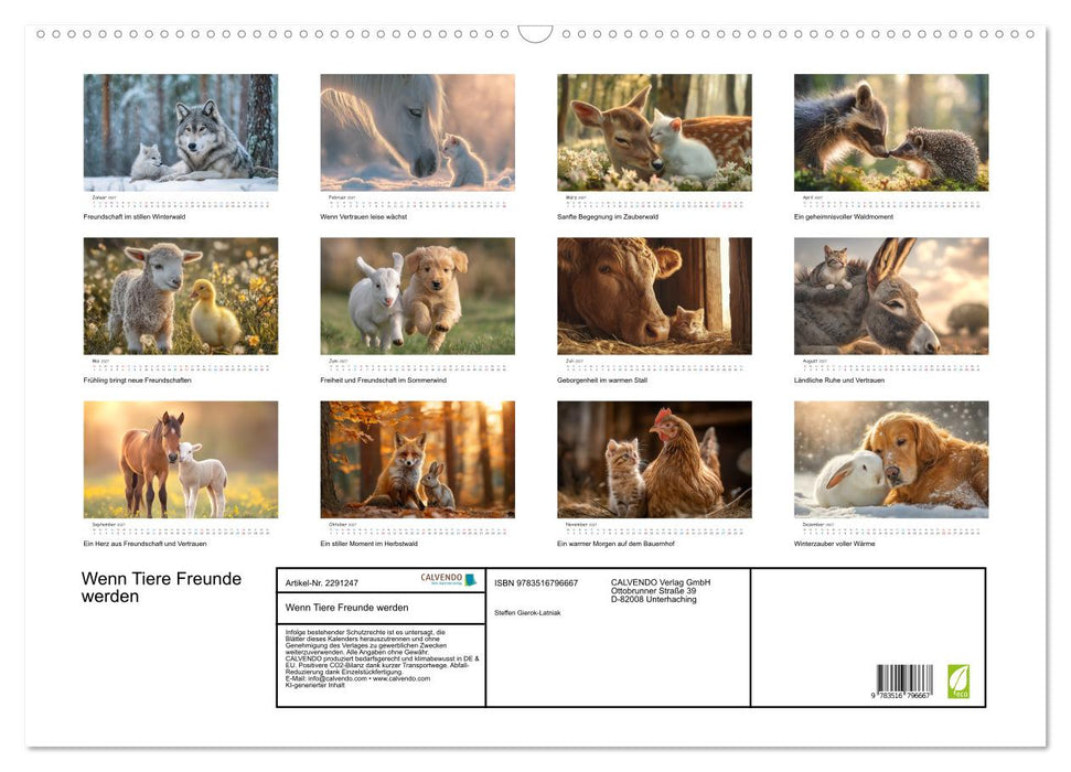Wenn Tiere Freunde werden (CALVENDO Wandkalender 2027)