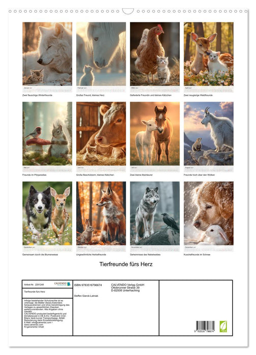 Tierfreunde fürs Herz (CALVENDO Wandkalender 2027)