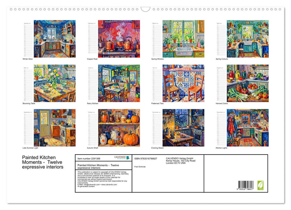 Painted Kitchen Moments - Twelve expressive interiors (CALVENDO Monthly Calendar 2027)