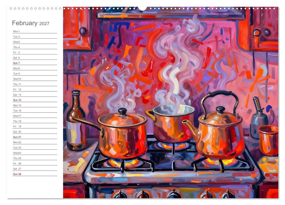 Painted Kitchen Moments - Twelve expressive interiors (CALVENDO Monthly Calendar 2027)