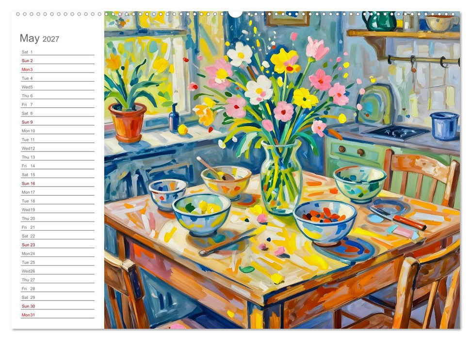 Painted Kitchen Moments - Twelve expressive interiors (CALVENDO Monthly Calendar 2027)