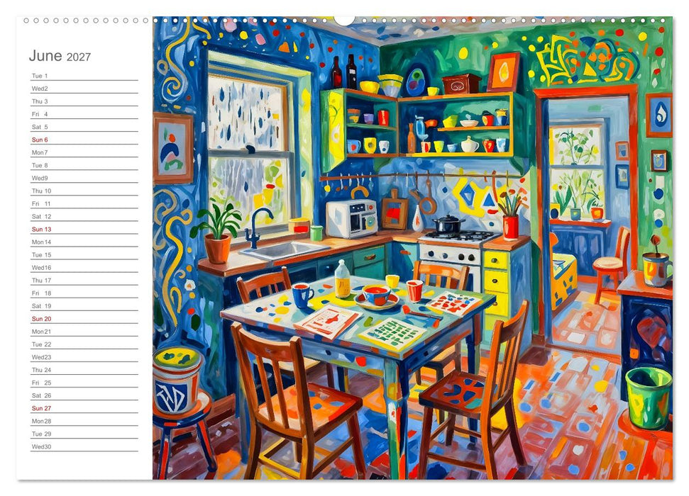 Painted Kitchen Moments - Twelve expressive interiors (CALVENDO Monthly Calendar 2027)