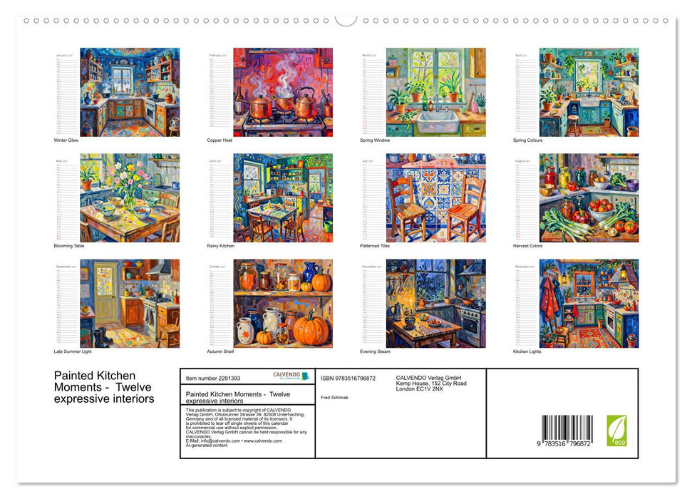 Painted Kitchen Moments - Twelve expressive interiors (CALVENDO Premium-Calendar 2027)