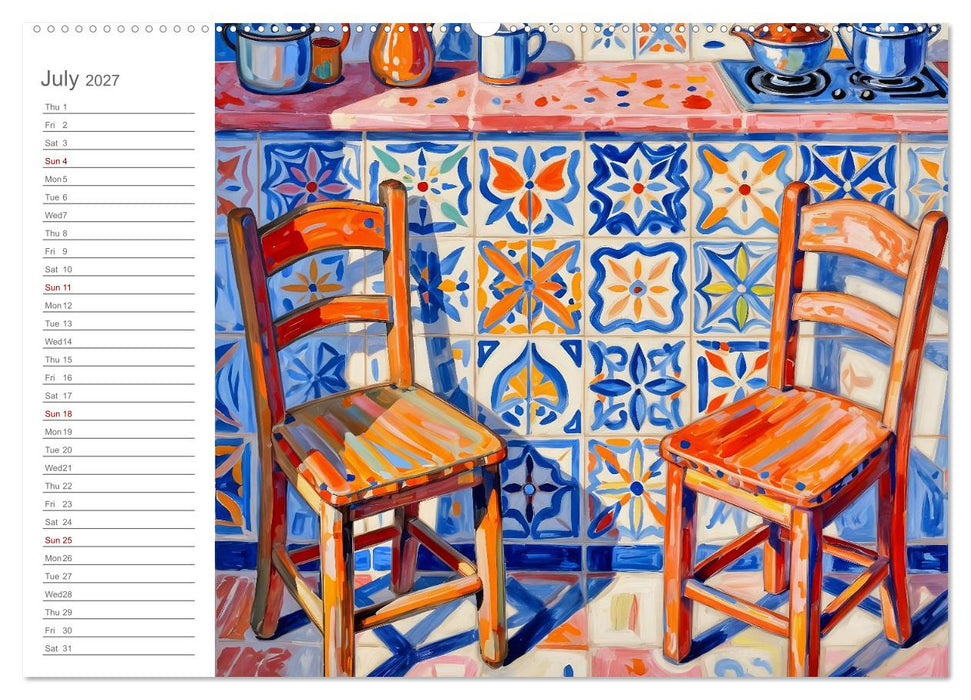 Painted Kitchen Moments - Twelve expressive interiors (CALVENDO Premium-Calendar 2027)