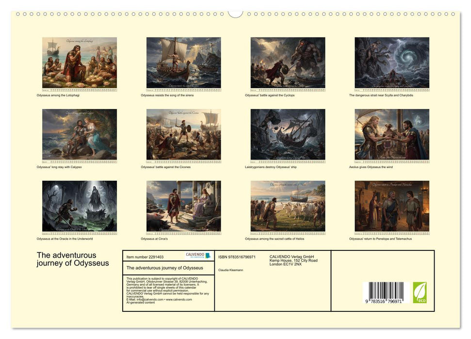 The adventurous journey of Odysseus (CALVENDO Premium-Calendar 2027)