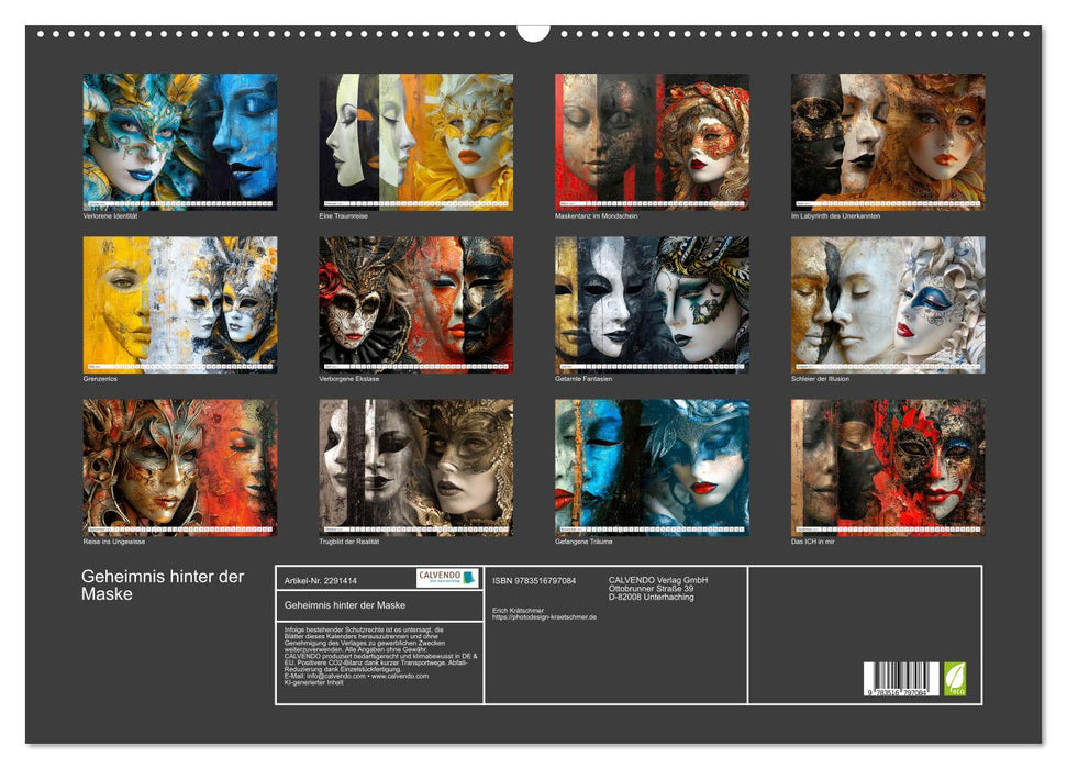 Geheimnis hinter der Maske (CALVENDO Wandkalender 2027)