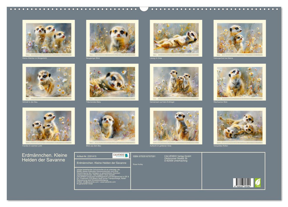 Erdmännchen. Kleine Helden der Savanne (CALVENDO Wandkalender 2027)
