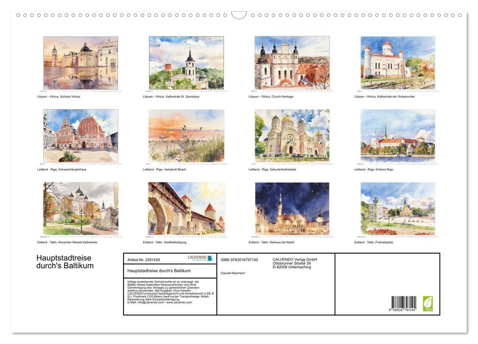 Hauptstadtreise durch's Baltikum (CALVENDO Wandkalender 2027)