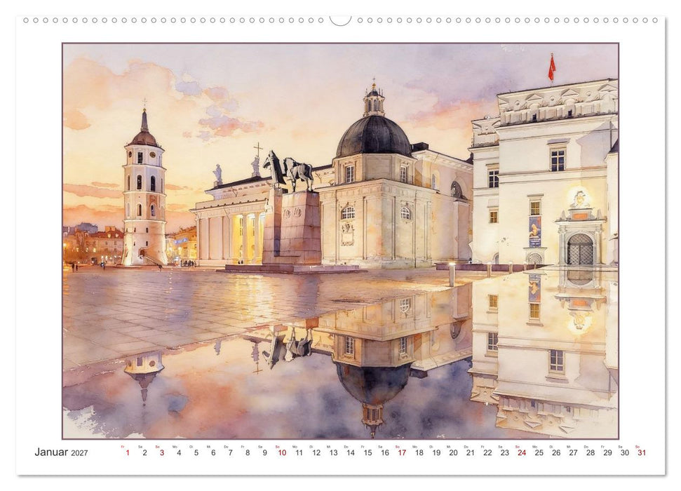 Hauptstadtreise durch's Baltikum (CALVENDO Wandkalender 2027)