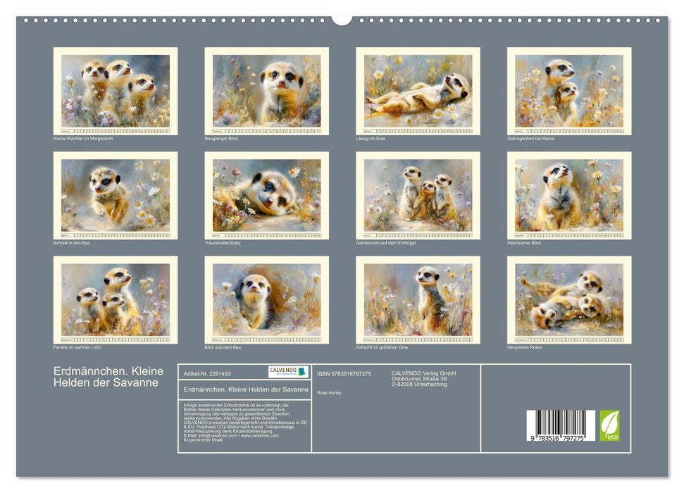 Erdmännchen. Kleine Helden der Savanne (CALVENDO Premium Wandkalender 2027)