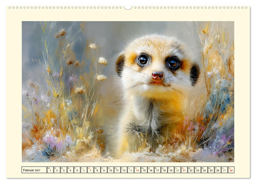 Erdmännchen. Kleine Helden der Savanne (CALVENDO Premium Wandkalender 2027)