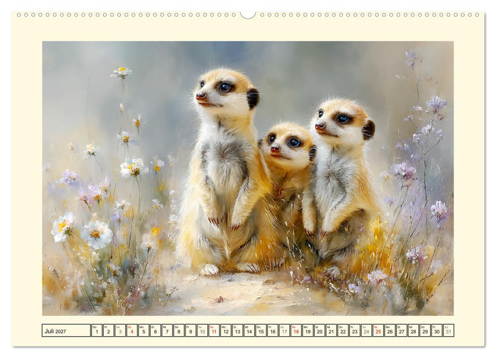 Erdmännchen. Kleine Helden der Savanne (CALVENDO Premium Wandkalender 2027)