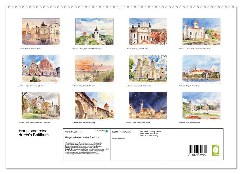 Hauptstadtreise durch's Baltikum (CALVENDO Premium Wandkalender 2027)