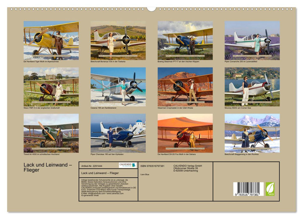 Lack und Leinwand – Flieger (CALVENDO Premium Wandkalender 2027)