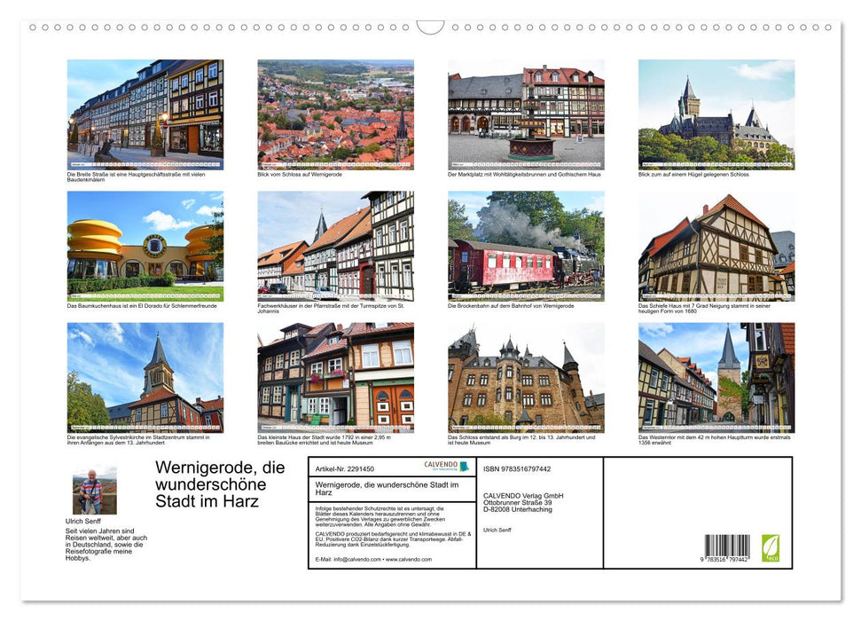 Wernigerode, die wunderschöne Stadt im Harz (CALVENDO Wandkalender 2027)