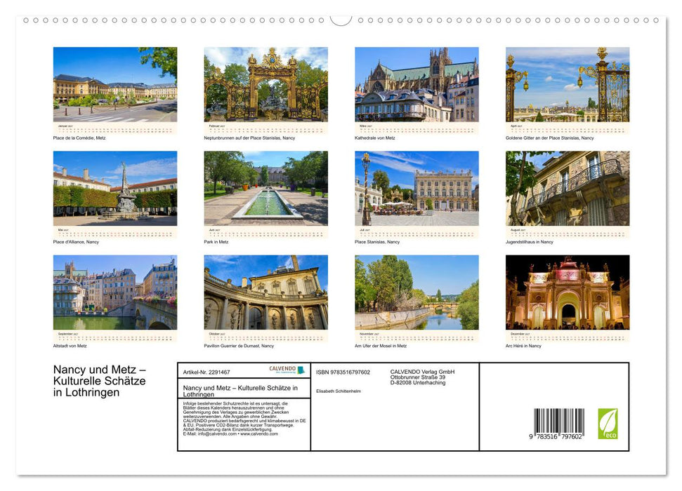 Nancy und Metz – Kulturelle Schätze in Lothringen (CALVENDO Premium Wandkalender 2027)
