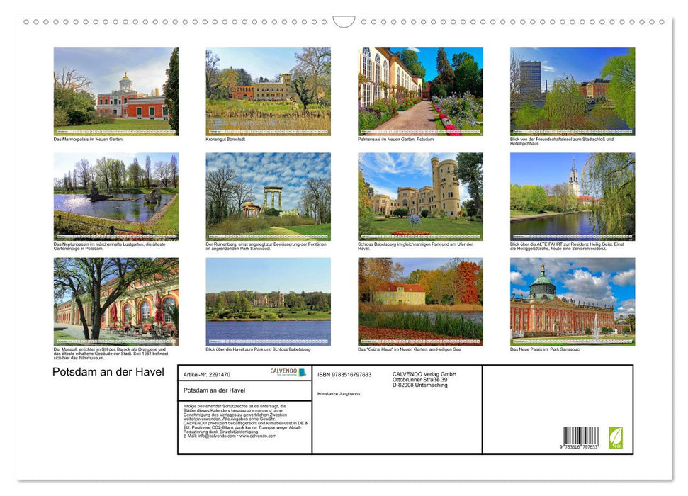Potsdam an der Havel (CALVENDO Wandkalender 2027)