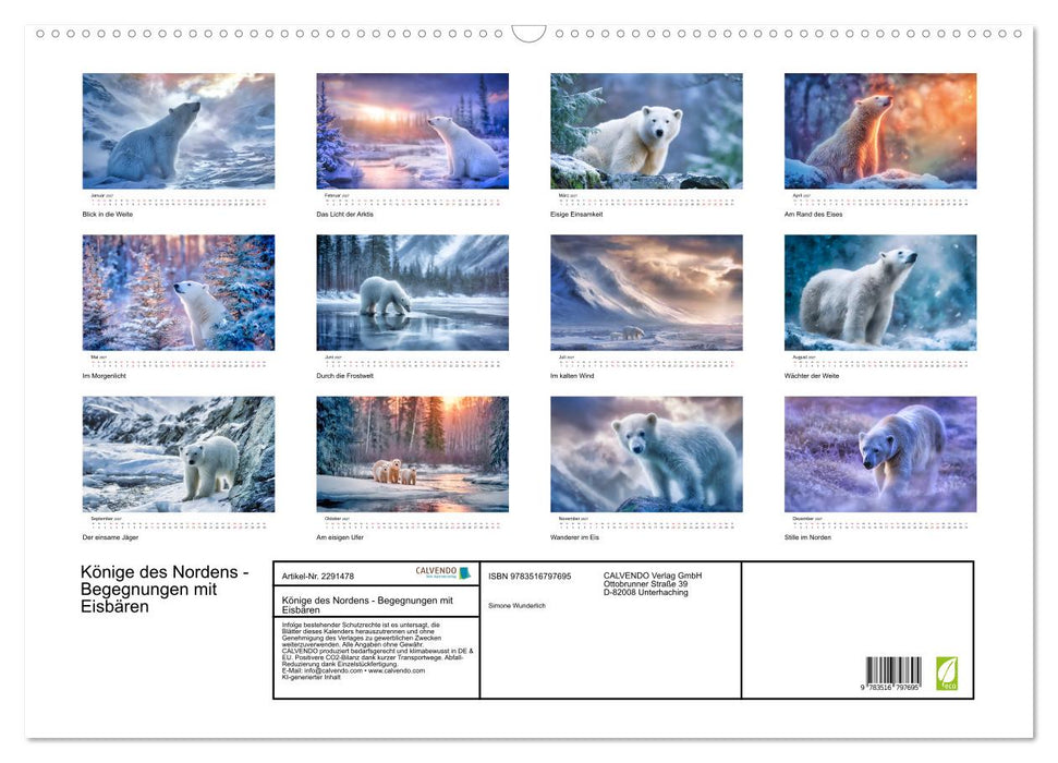 Könige des Nordens - Begegnungen mit Eisbären (CALVENDO Wandkalender 2027)