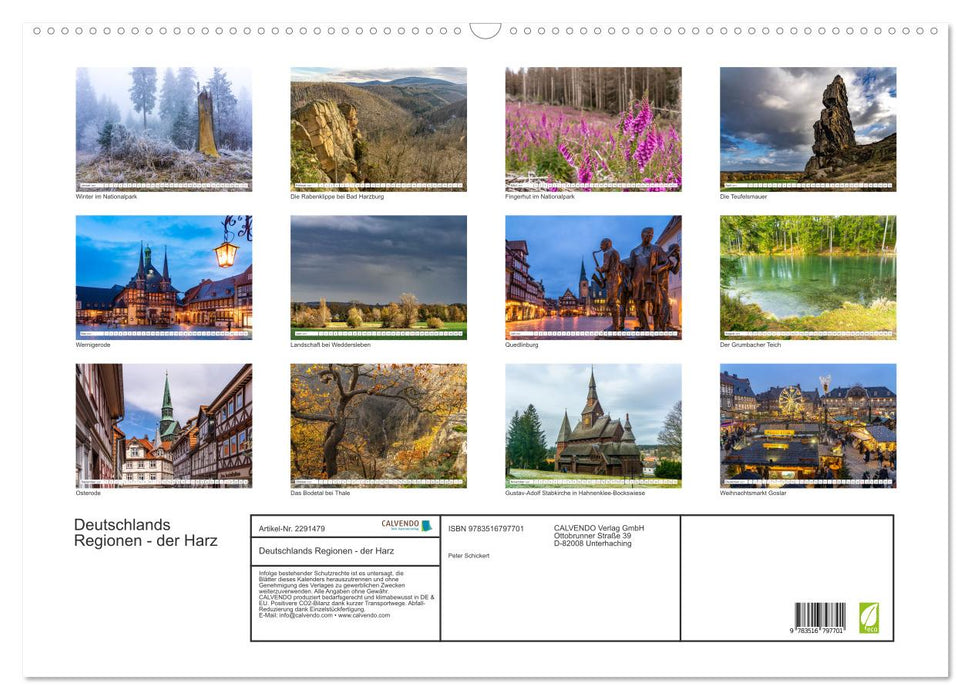 Deutschlands Regionen - der Harz (CALVENDO Wandkalender 2027)