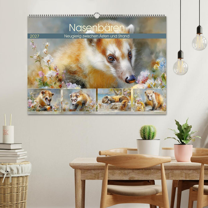 Nasenbären. Neugierig zwischen Ästen und Strand (CALVENDO Wandkalender 2027)
