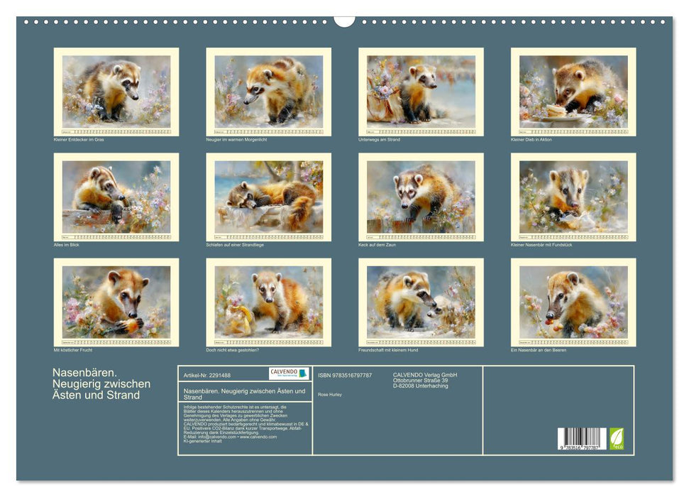 Nasenbären. Neugierig zwischen Ästen und Strand (CALVENDO Wandkalender 2027)