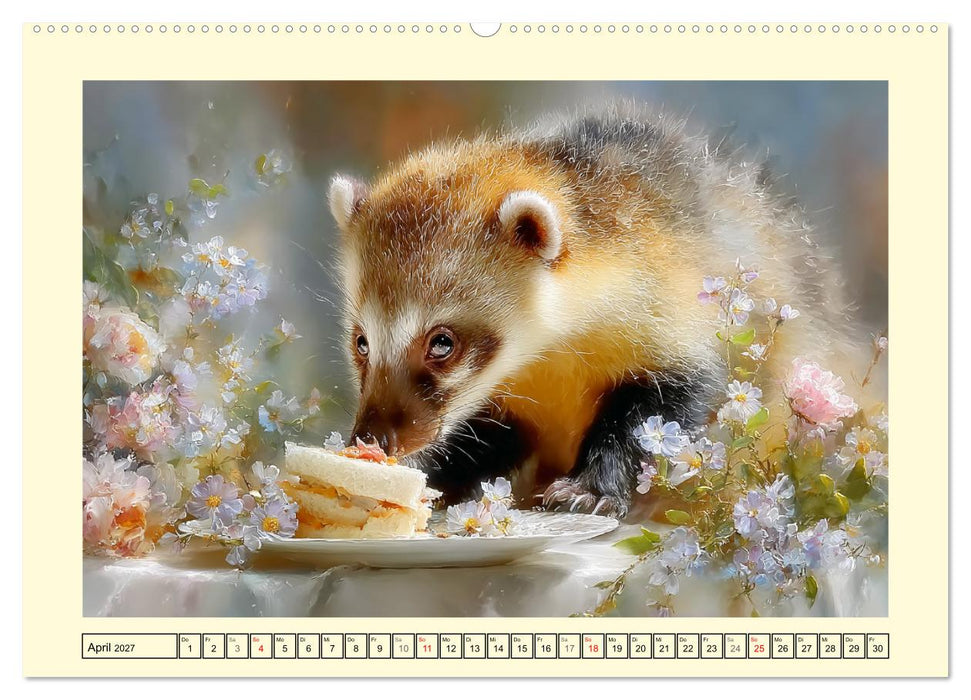 Nasenbären. Neugierig zwischen Ästen und Strand (CALVENDO Wandkalender 2027)