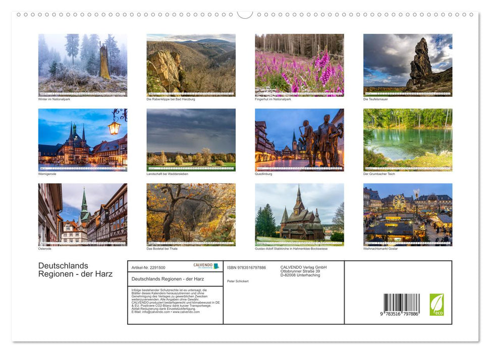 Deutschlands Regionen - der Harz (CALVENDO Premium Wandkalender 2027)