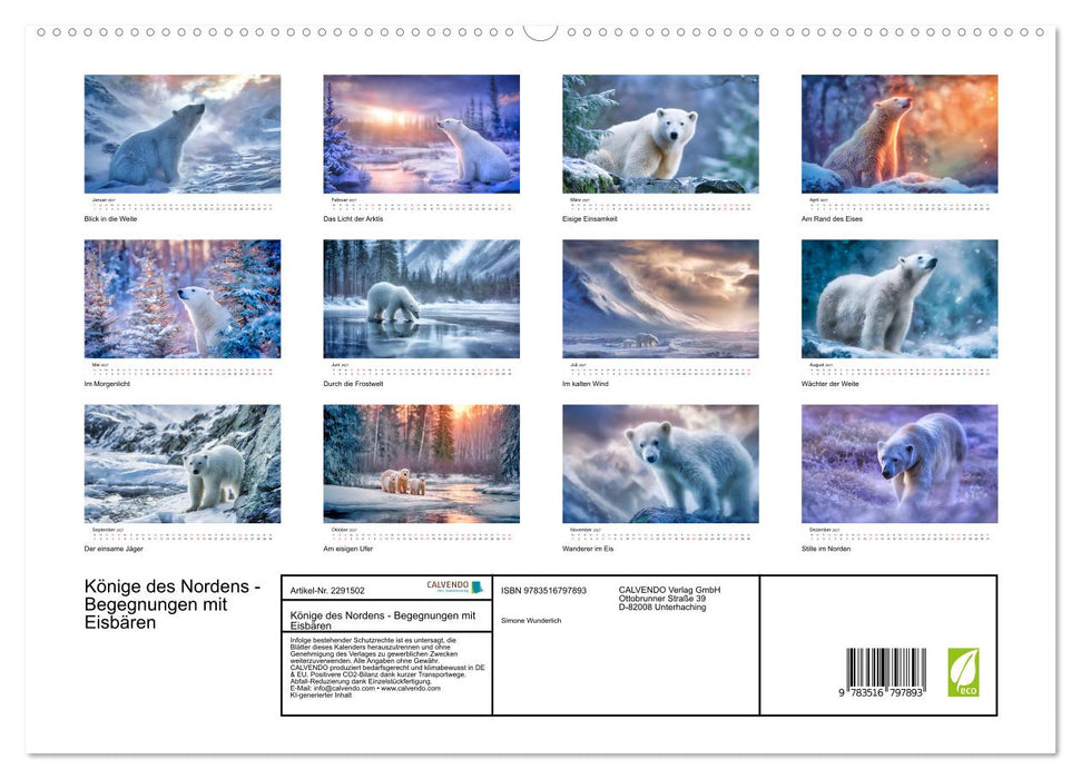 Könige des Nordens - Begegnungen mit Eisbären (CALVENDO Premium Wandkalender 2027)