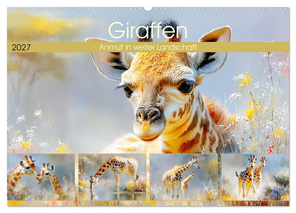 Giraffen. Anmut in weiter Landschaft (CALVENDO Wandkalender 2027)