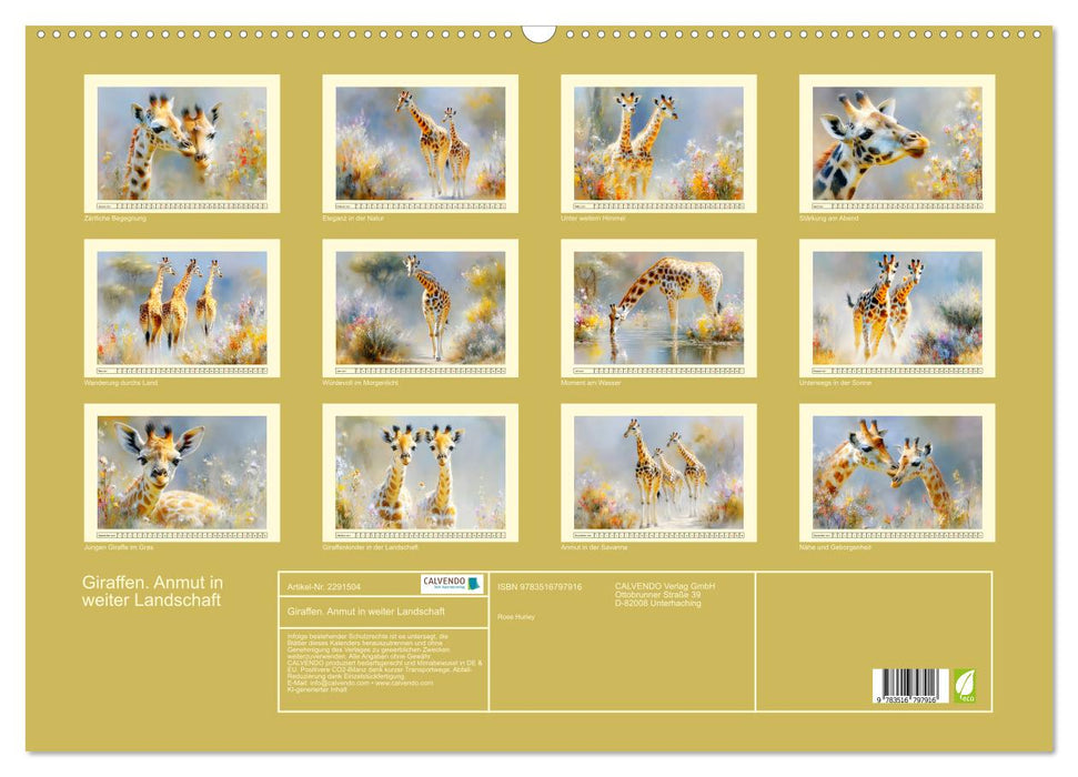 Giraffen. Anmut in weiter Landschaft (CALVENDO Wandkalender 2027)