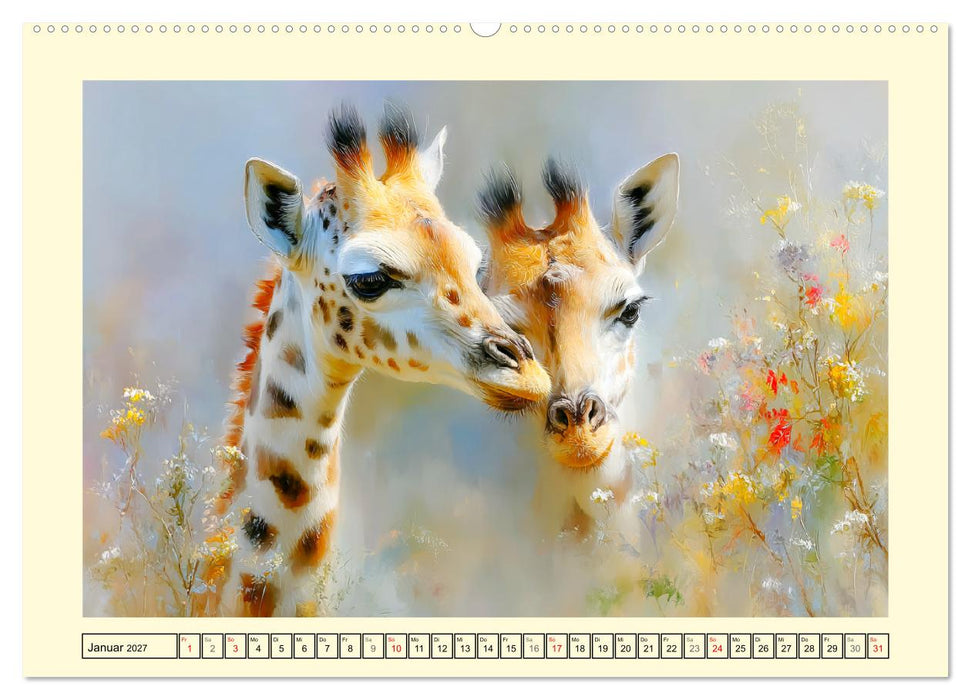 Giraffen. Anmut in weiter Landschaft (CALVENDO Wandkalender 2027)