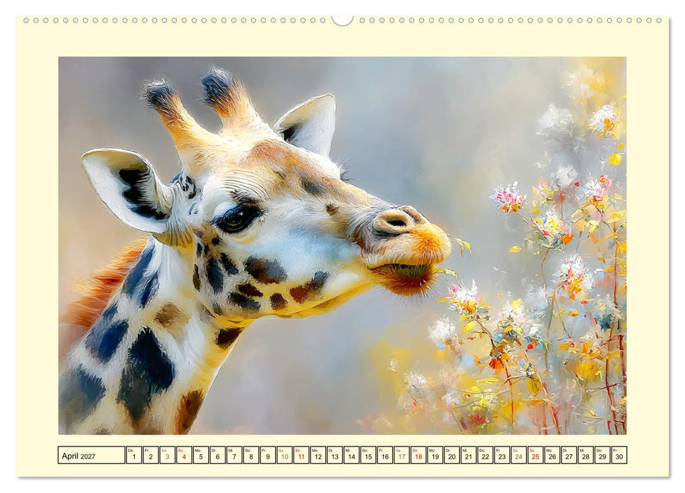 Giraffen. Anmut in weiter Landschaft (CALVENDO Wandkalender 2027)